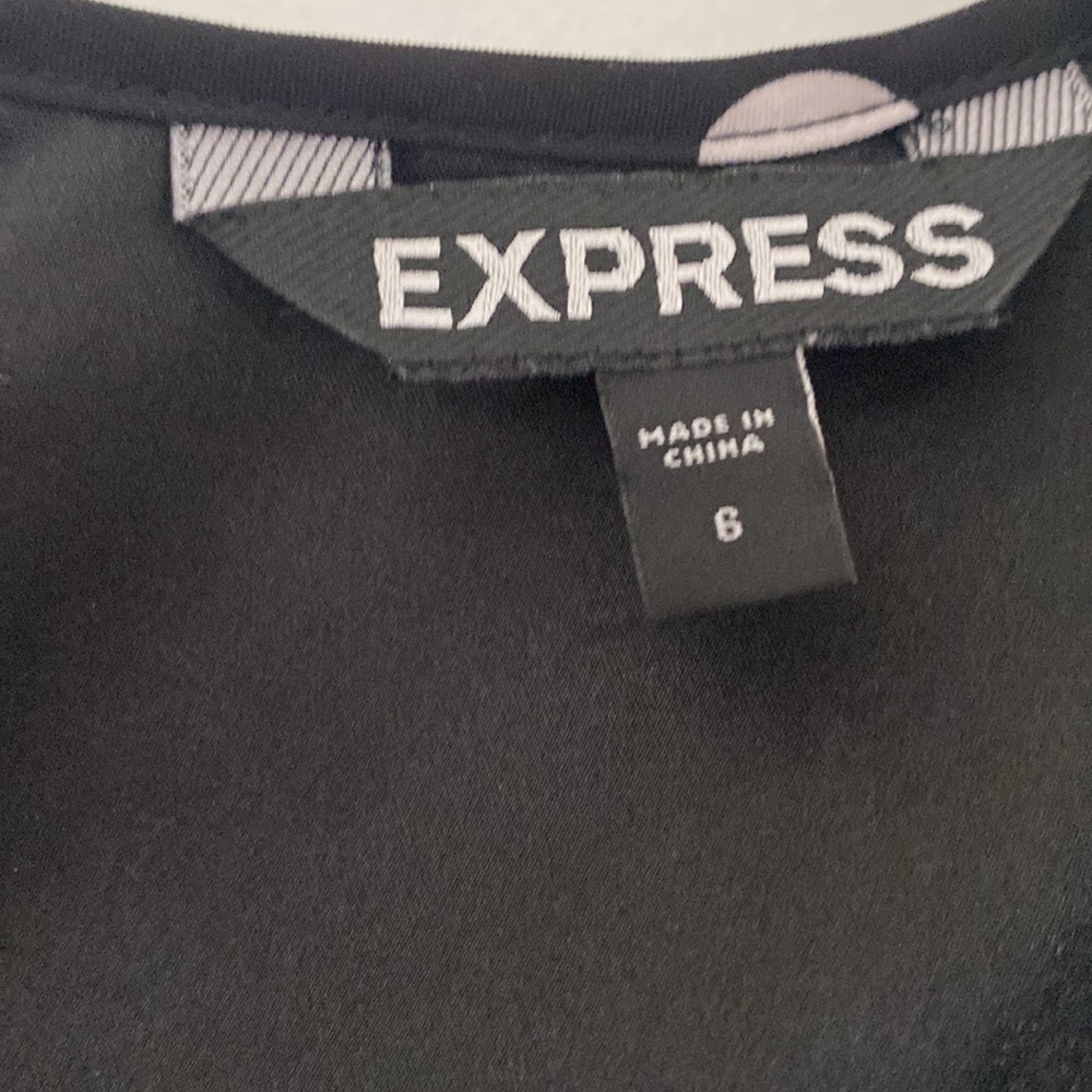 Express Black and White Polka Dot Dress size 6 - Picture 3 of 7